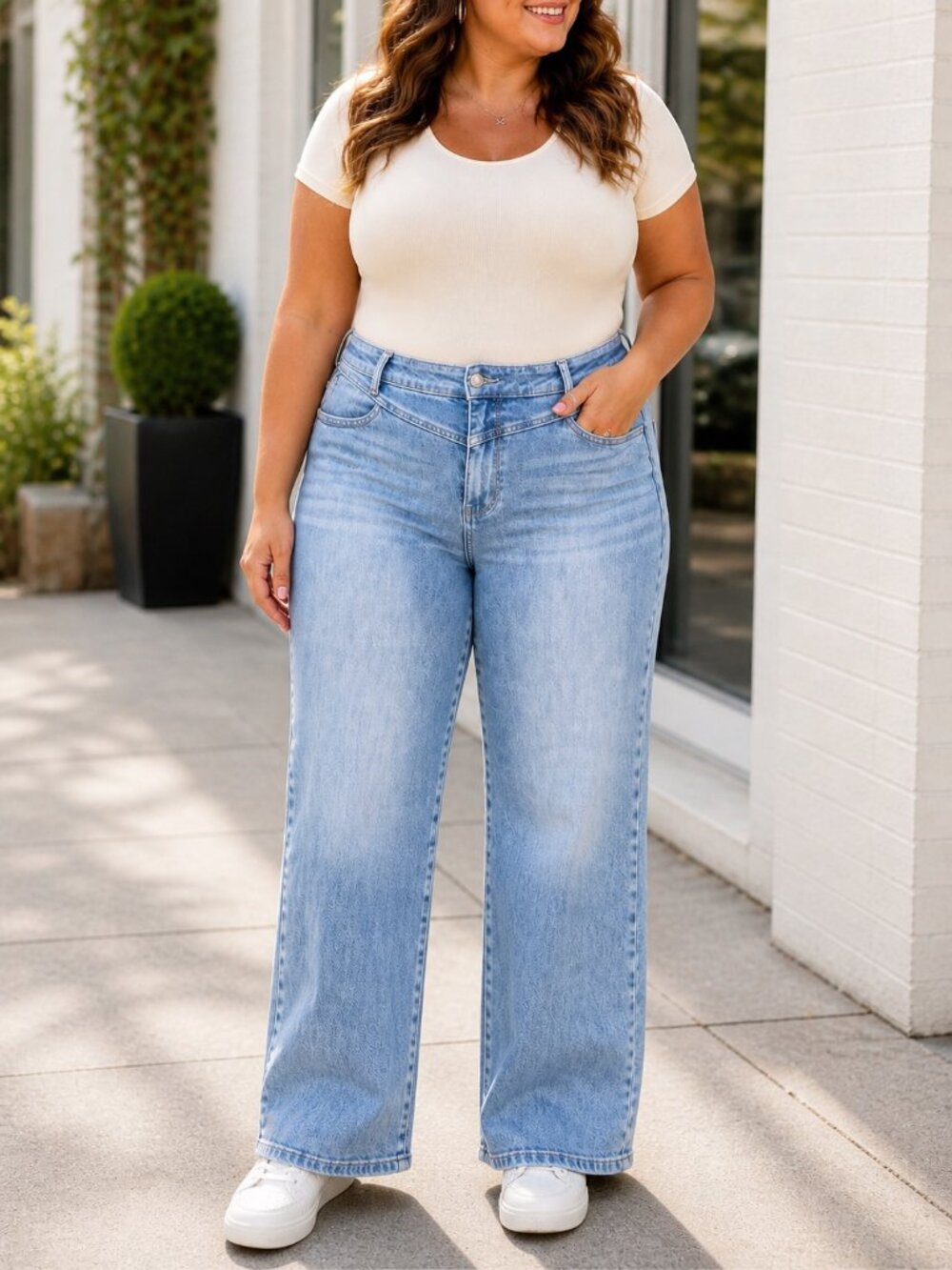 Judy Blue Retro Wide Leg Jeans Size 18 High Rise Light Wash Stretch